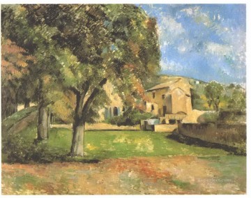  trees Oil Painting - Horse chestnut trees in Jas de Bouffan Paul Cezanne